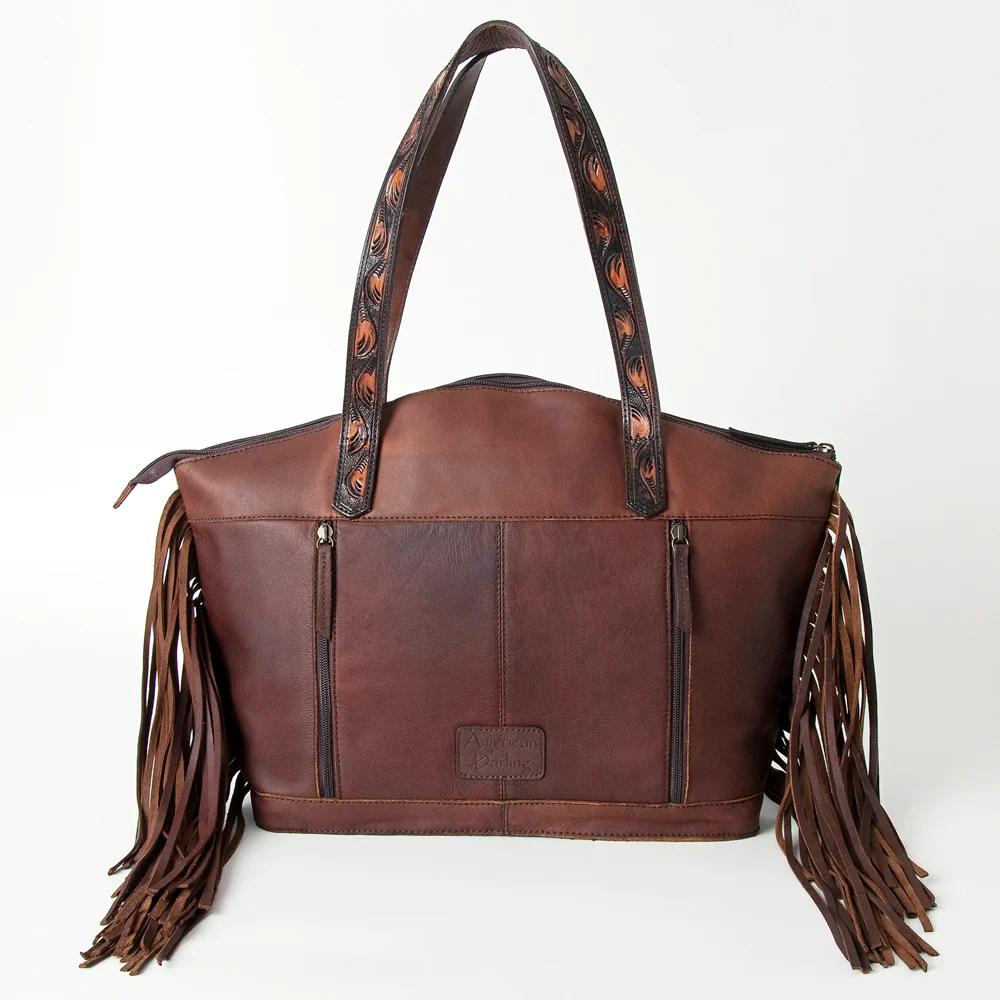 American Darling Arch Top Cowhide Fringe Purse ADBGI159B 5 American Darling Arch Top Cowhide Fringe Purse ADBGI159B - Image 3