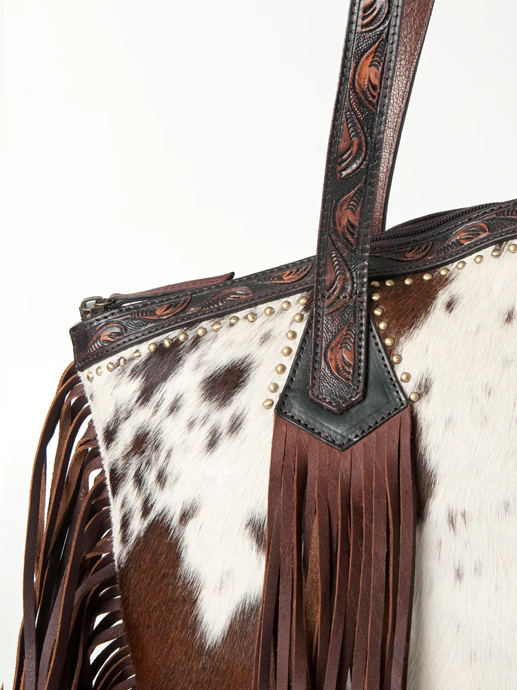 American Darling Arch Top Cowhide Fringe Purse ADBGI159B 7 American Darling Arch Top Cowhide Fringe Purse ADBGI159B - Image 5