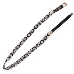 Austin Accent Black/White Beaded Buckle Hatband BS12-BK