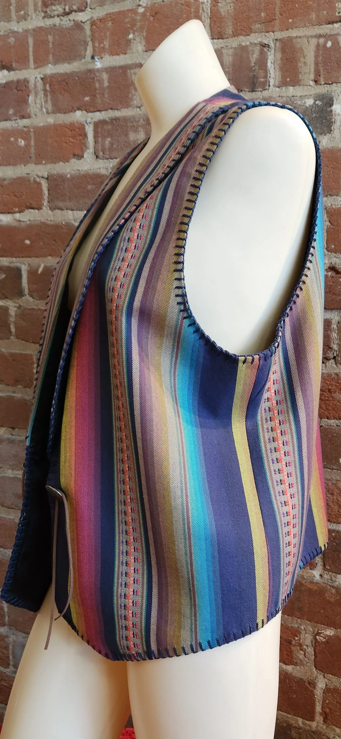 Rainbow Serape Southwestern Vest 115 Rhonda Stark 8 Rainbow Serape Southwestern Vest 115 Rhonda Stark - Image 6