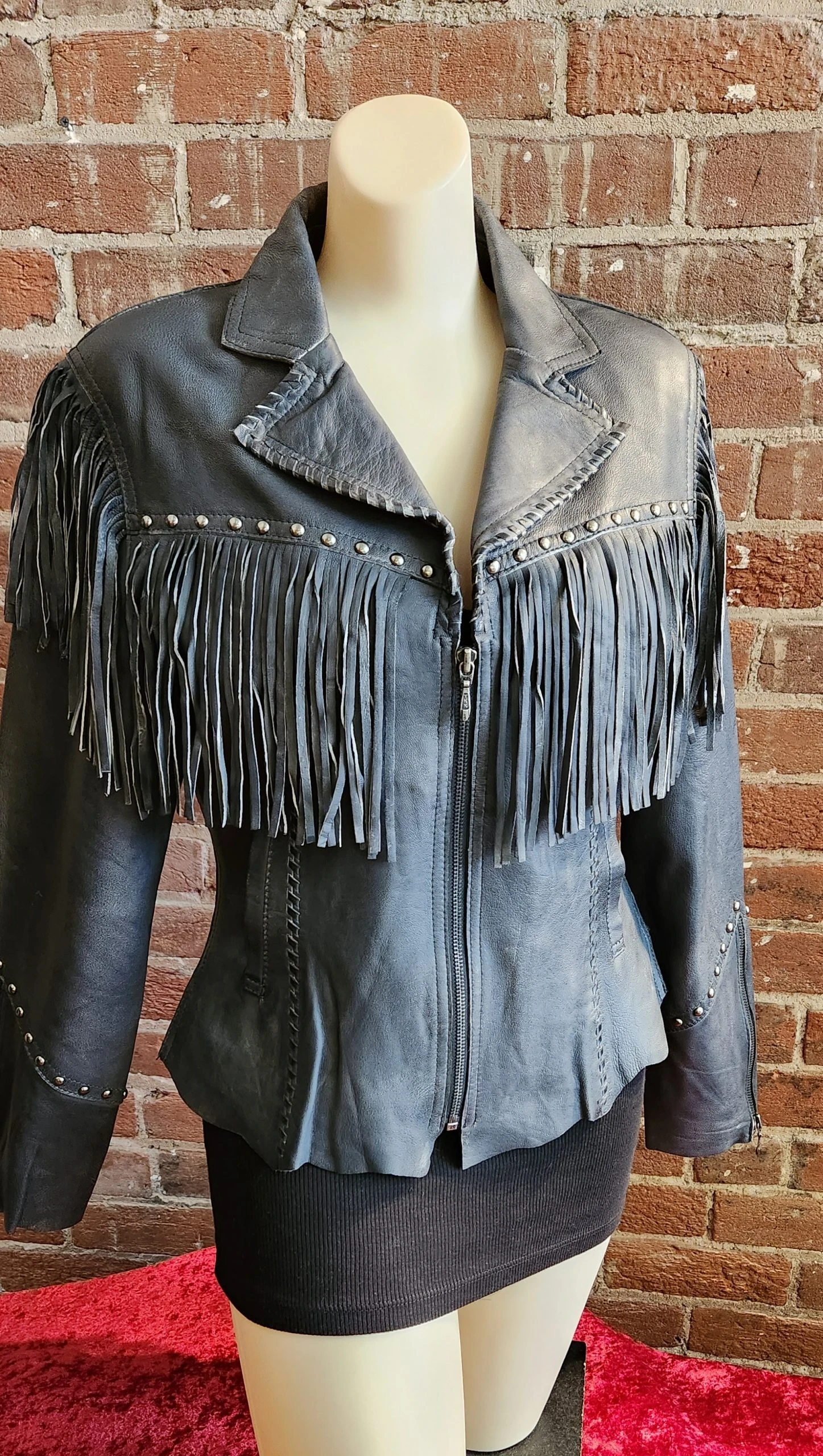 Cripple Creek Zip Front Lamb Jacket With Raw Edges LL21470 3 Cripple Creek Zip Front Lamb Jacket With Raw Edges LL21470