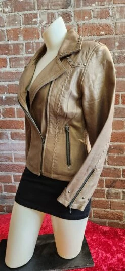 Cripple Creek Women’s Studded Lamb Nappa Zip-Front Leather Jacket Tan LL23181 -Western Cowboy Supplies 20221208 111633 scaled 1