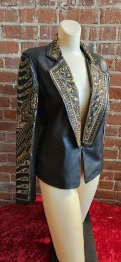 Women’s Black Beaded Lamb Blazer By Scully L1063