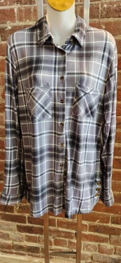 Keren Hart 23096 Plaid Knit Button Up Blouse -Western Cowboy Supplies 20221211 112526 scaled 1