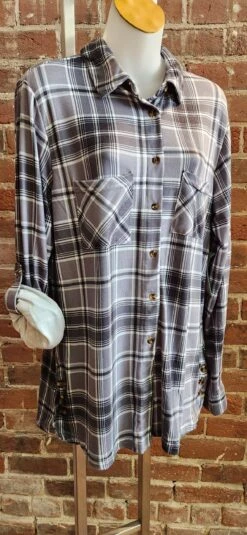 Keren Hart 23096 Plaid Knit Button Up Blouse -Western Cowboy Supplies 20221211 112618 scaled 1