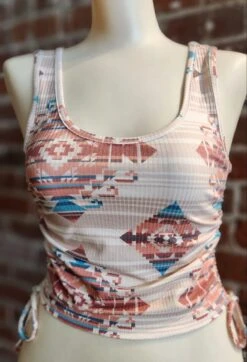 Aztec Peach Ruched Bralette Tank Top Panhandle RAWT20R10A -Western Cowboy Supplies 20230130 133427 scaled e1675112069648