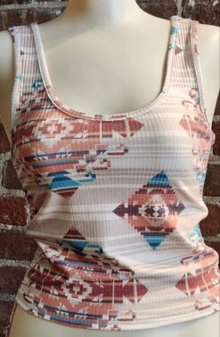 Aztec Peach Ruched Bralette Tank Top Panhandle RAWT20R10A -Western Cowboy Supplies 20230130 133624 scaled e1675112593233
