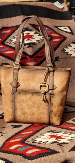 Justin 22079309 Women’s Burnished With Anti Brass Studs Tote -Western Cowboy Supplies 20230224 123821 scaled 1