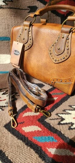 Justin 22078716 Weathered Brown With Tan Trim Satchel -Western Cowboy Supplies 20230224 124232 scaled 1