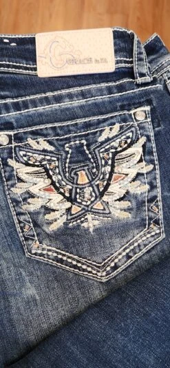 Grace In LA Easy Fit Thunderbird Bootcut Jeans EB51763