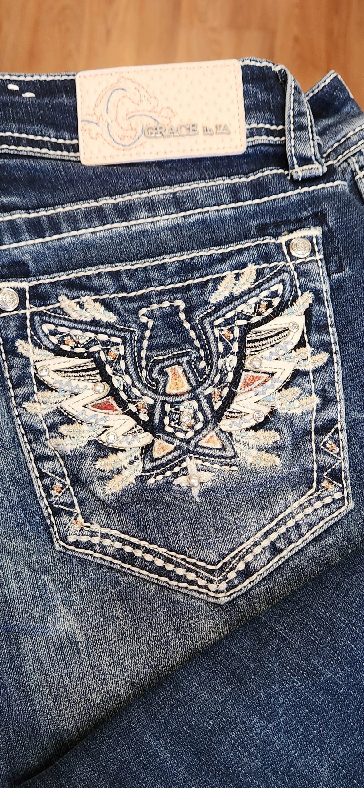 Grace In LA Easy Fit Thunderbird Bootcut Jeans EB51763 3 Grace In LA Easy Fit Thunderbird Bootcut Jeans EB51763