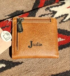 Justin Women’s Small Laced Trim Wallet Brown 22075674W -Western Cowboy Supplies 20230224 145456 scaled e1677277804486