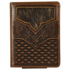 Justin 2122565M9 Genuine Leather Bifold Wallet With Brindle Inlay