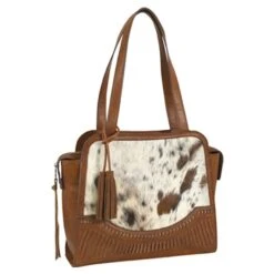 Catchfly 22091794 Satchel Chestnut With Hair-On