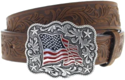 C30219 Kids American Pride Belt With American Flag Buckle 12 C30219 Kids American Pride Belt With American Flag Buckle -Western Cowboy Supplies 332979 1A 900x