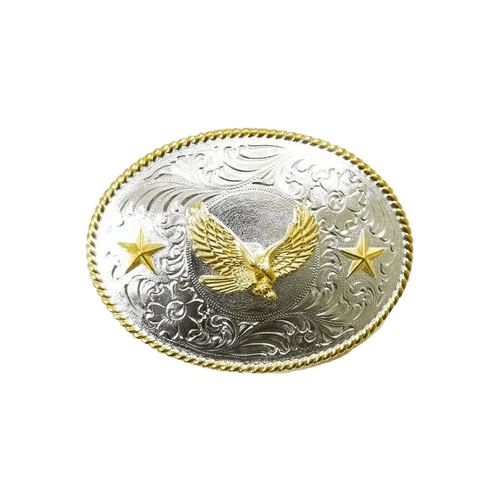 Nocona Silver With Gold Soaring Eagle Belt Buckle 3757017 4 Nocona Silver With Gold Soaring Eagle Belt Buckle 3757017 - Image 3