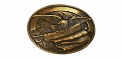 M&F Nocona Eagle With American Flag Design Oval Belt Buckle 37024