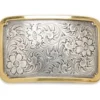 M&F Nocona Silver And Gold Rectangle Scroll Belt Buckle 37230 -Western Cowboy Supplies 52 37230 N 600x
