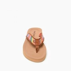 Minnetonka Women’s Cotton Hedy Frisco Stipe Thong Sandals 530982 -Western Cowboy Supplies 775x775 75000 fbf 1