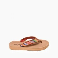 Minnetonka Women’s Cotton Hedy Frisco Stipe Thong Sandals 530982 -Western Cowboy Supplies 775x775 75000 fbf 2