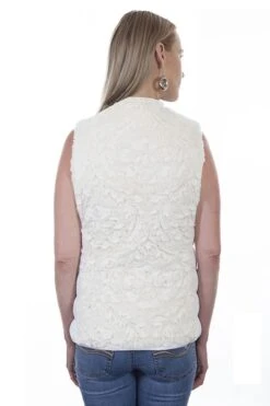 Scully Womens Beige Polyester Faux Fur Vest 8030 -Western Cowboy Supplies 8030 bk preview 1