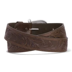 Justin Men’s Paris Vine Floral Tan Leather Belt C21554 -Western Cowboy Supplies C21554e grande