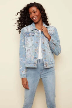 Garden Printed Denim Jacket C6302R CharlieB