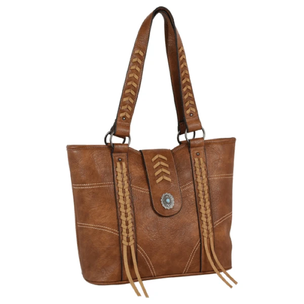 Justin Women’s Laced Trim Tote Brown 22075491 4 Justin Women’s Laced Trim Tote Brown 22075491 - Image 2