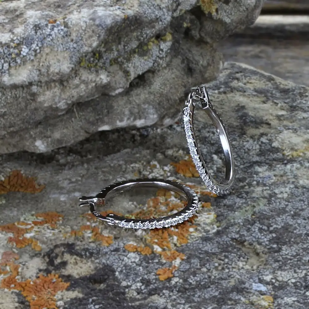 Classic Medium Hoop Earrings ER3875 4 Classic Medium Hoop Earrings ER3875 - Image 2