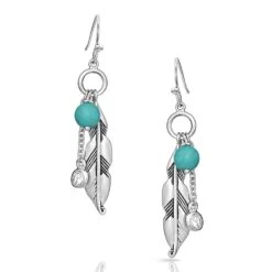 Charming Feather & Turquoise Earrings ER4827