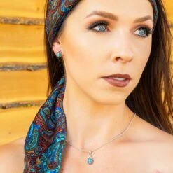 Touch Of Turquoise Teardrop Earrings ER5123 -Western Cowboy Supplies ER5123 mod