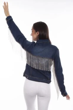 Scully Rhinestone Fringe Denim Jacket HC792 -Western Cowboy Supplies HC792 DEN BK scaled 1