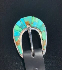 Silver & Turquoise 4 Piece Ranger Buckle Set BK021