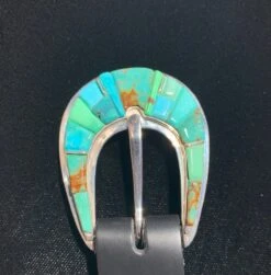 Silver & Turquoise 4 Piece Ranger Buckle Set BK021 -Western Cowboy Supplies IMG 1382 1