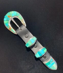 Silver & Turquoise 4 Piece Ranger Buckle Set BK021 -Western Cowboy Supplies IMG 1383