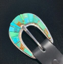 Silver & Turquoise 4 Piece Ranger Buckle Set BK021 -Western Cowboy Supplies IMG 1386