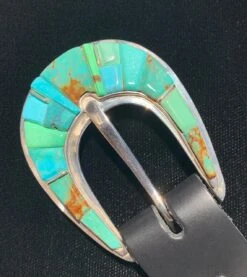 Silver & Turquoise 4 Piece Ranger Buckle Set BK021 -Western Cowboy Supplies IMG 1387 2