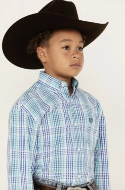 Boys Panhandle PSBSODR0LV Check Button Down 11 Boys Panhandle PSBSODR0LV Check Button Down -Western Cowboy Supplies IMG 2702