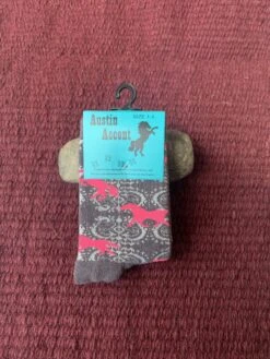 Grey Socks With Pink Horses Youth 1-4yrs 3740K -Western Cowboy Supplies IMG 2795 scaled 1