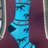 Women’s Turquoise And Red Socks With Black Horses 3472-T -Western Cowboy Supplies IMG 2820 scaled e1678116591806
