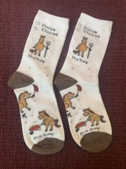 Women’s White Horse Chores Socks 3594-N -Western Cowboy Supplies IMG 2822 scaled 1
