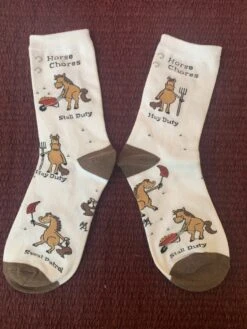 Women’s White Horse Chores Socks 3594-N -Western Cowboy Supplies IMG 2823 scaled 1