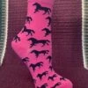 Women’s Hot Pink Socks With Black Horses 3747-N -Western Cowboy Supplies IMG 2833 scaled e1678119717796