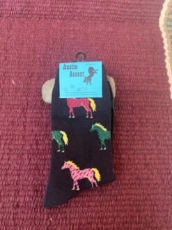 Women’s Black Socks With Multi-Colored Horses 3422-N 9 Women’s Black Socks With Multi-Colored Horses 3422-N -Western Cowboy Supplies IMG 2853 scaled 1