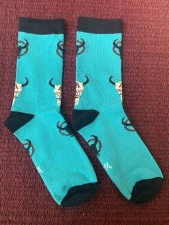 Women’s Cow Skulls Turquoise Socks 3433-N 11 Women’s Cow Skulls Turquoise Socks 3433-N -Western Cowboy Supplies IMG 2860 scaled 1