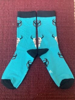 Women’s Cow Skulls Turquoise Socks 3433-N 12 Women’s Cow Skulls Turquoise Socks 3433-N -Western Cowboy Supplies IMG 2861 scaled 1