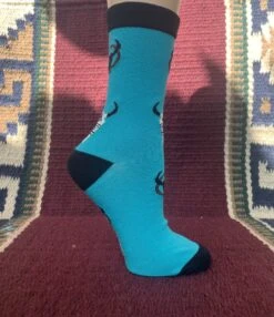 Women’s Cow Skulls Turquoise Socks 3433-N