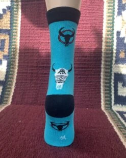 Women’s Cow Skulls Turquoise Socks 3433-N 10 Women’s Cow Skulls Turquoise Socks 3433-N -Western Cowboy Supplies IMG 2865 scaled e1678123395906