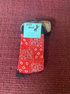 Women’s Red Bandana Print Socks 3434-N 9 Women’s Red Bandana Print Socks 3434-N -Western Cowboy Supplies IMG 2867 scaled 1