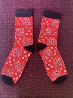 Women’s Red Bandana Print Socks 3434-N 8 Women’s Red Bandana Print Socks 3434-N -Western Cowboy Supplies IMG 2870 scaled 1